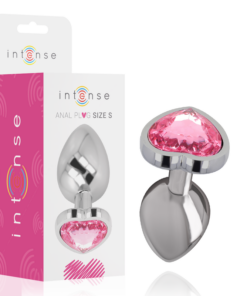INTENSE - ALUMINIUM-METALL-ANAL-STECKER ROSA HERZ GRÖSSE S