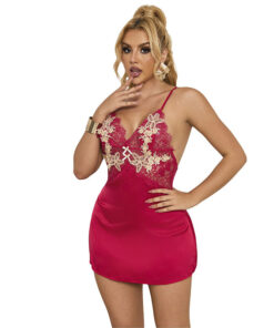 SUBBLIME - 954130 BABYDOLL MIT ROTEM BLUMENMUSTER L/XL